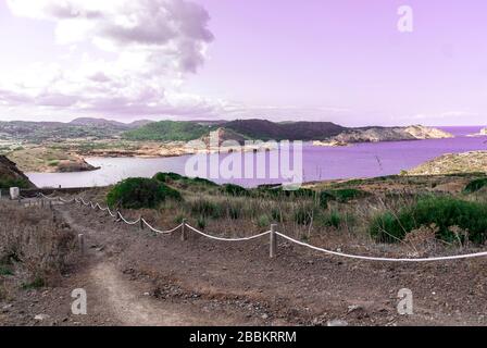 La passeggiata costiera Cami de Cavalls, Minorca isola, 2017. Foto Stock