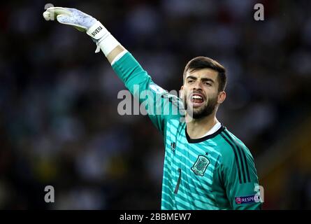 Spagna U21 portiere Antonio Sivera Foto Stock