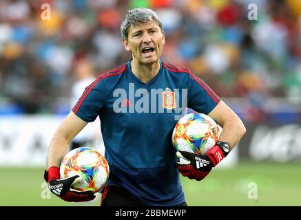 Miguel Angel Espana, Spagna U21 allenatore portiere Foto Stock