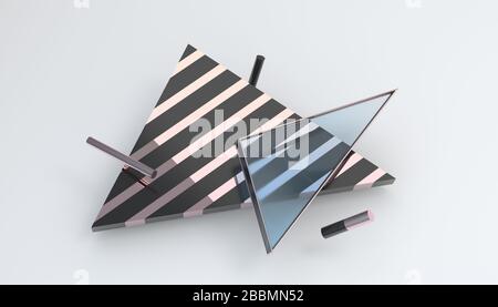 Rendering 3D astratto, sfondo con forme geometriche, design grafico moderno Foto Stock