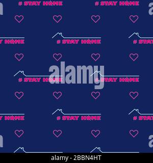 Il modello senza cuciture rimane a casa - autoisolamento per prevenire la diffusione del coronavirus. COVID-19 Illustrazione Vettoriale