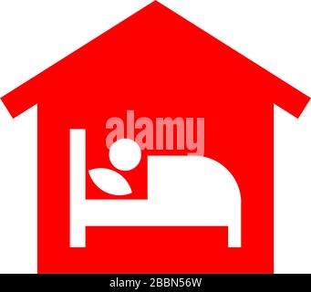 Cerchiamo di rimanere casa campagna icona per la prevenzione di Coronavirus o Covid-19. Illustrazione Vettoriale