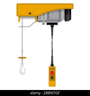 Icona industriale YHoist isolata su sfondo bianco Foto Stock