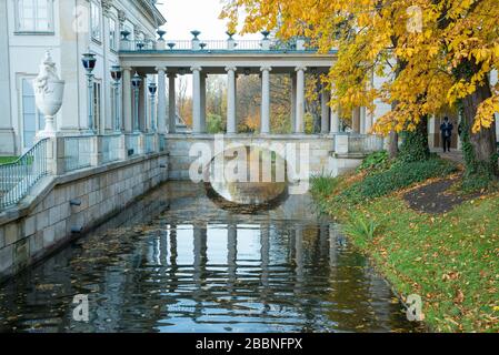 Il palazzo Łazienki (Palazzo sull'acqua, Palazzo sull'isola), il Royal Terme Park, Varsavia, Masovian voivodato, Polonia Foto Stock