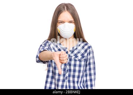 Ragazza teen in maschera protettiva Foto Stock