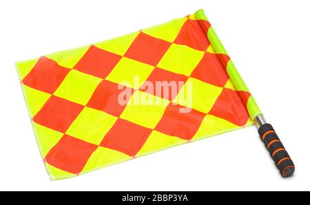 Flat Soccer Refee Flag isolato su bianco. Foto Stock