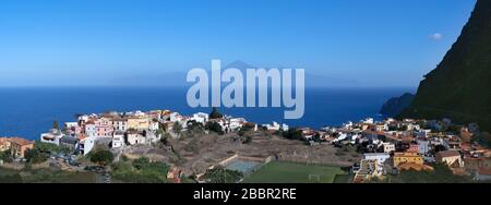 Panorama di Agulo, la Gomera, Isole Canarie, Spagna Foto Stock