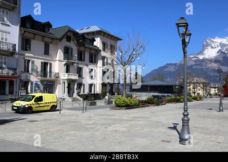 Centro-ville. Saint-Gervais-les-Bains. Alta Savoia. Francia. Foto Stock