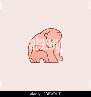 Modello di disegno vettoriale con logo Bear Illustrazione Vettoriale