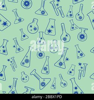 Modello medico senza giunture in vetro per fiasche da laboratorio Vector Illustrazione Vettoriale