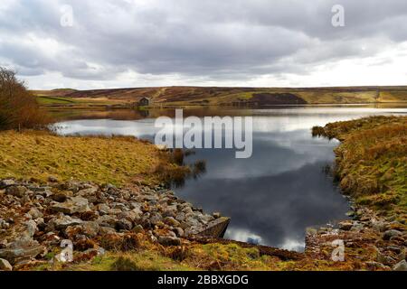 Grimwith Reservoir North Yorkshire è il più grande bacino idrico dello Yorkshire, 19-03-2020 Foto Stock