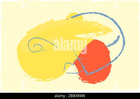 Immagine contemporanea di imitazione. Immagine vettoriale piatta colorata. Sfondo artistico moderno. Decorazione grafica biglietti d'auguri. Semplice Abstract forme sfondo isolato su bianco. Illustrazione Vettoriale