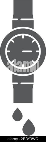 Simbolo dell'icona del vettore della valvola della pompa dell'industria dell'olio isolato su sfondo bianco Illustrazione Vettoriale