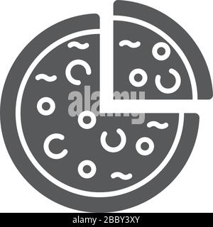 Icona vettore pizza simbolo cibo isolato su sfondo bianco Illustrazione Vettoriale
