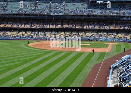 Stadio di baseball al gioco a Los Angeles, California, nella giornata di sole Foto Stock