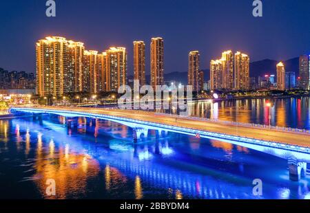 Veduta aerea del paesaggio urbano di Fuzhou in Cina Foto Stock