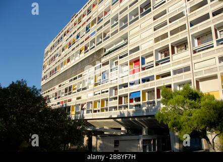 La Cité Radieuse le Corbusier, Marsiglia, Bocche del Rodano, Provenza-Alpi-Costa Azzurra, Francia Foto Stock