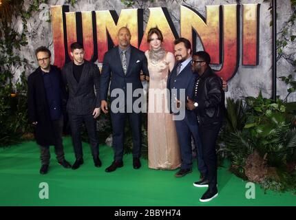 07 dicembre 2017 - Londra, Inghilterra, Regno Unito - Jumanji: Benvenuti alla Jungle UK Premiere Photo Shows: Jake Kasdan, Nick Jonas, Dwayne Johnson, Karen Gillan Foto Stock