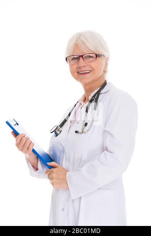 Ritratto di donna sorridente medico Foto Stock
