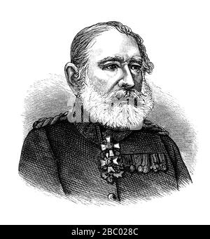 Johann Jacob Baeyer (1794 - 1885) geosedista tedesco e tenente generale dell'esercito prussiano reale, primo direttore dell'Istituto reale di geodetica prussiano Foto Stock