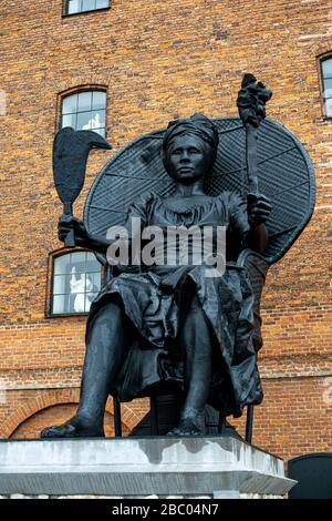 Sono la Statua della Regina Maria a Copenhagen, Danimarca Foto Stock