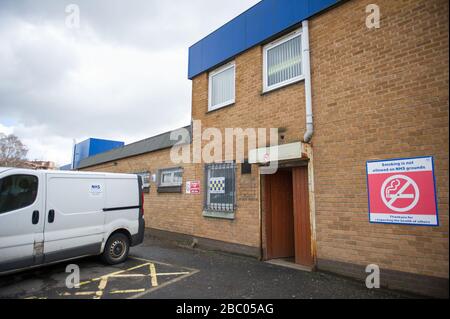 Glasgow, Regno Unito. 2nd Apr, 2020. Nella foto: Scene del Centro di Test NHS Covid19 in Barr Street, Glasgow. Credito: Colin Fisher/Alamy Live News Foto Stock