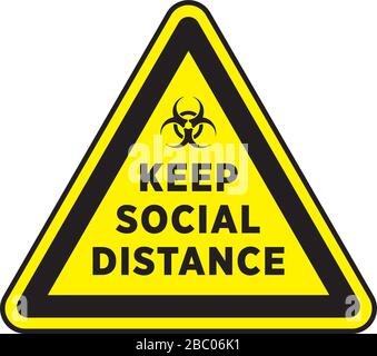 Social Distancing Signage o Floor Sticker per contribuire a ridurre il rischio di cattura di coronavirus Covid-19. Segno vettore. Illustrazione Vettoriale