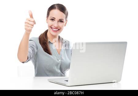 Ritratto di una giovane donna in studio Foto Stock