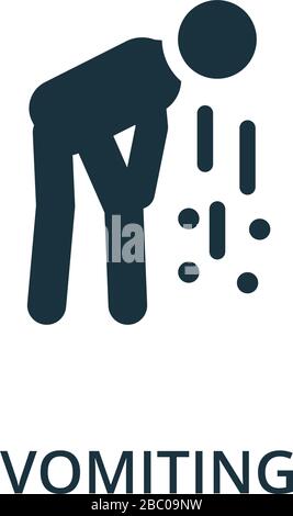 Icona vomito. Semplice illustrazione dalla collezione di coronavirus. Icona Creative Vomiting per il web design, modelli, infografica e altro ancora Illustrazione Vettoriale