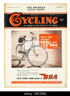 Rivista vintage British 'Cycling' dal gennaio 1950 Foto Stock