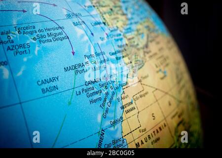 Il mondo mette in evidenza le Isole Canarie e Canary Basin, Playa San Juan, Tenerife, Isole Canarie, Spagna Foto Stock