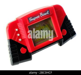 Gioco portatile portatile LCD portatile Super Bowl 3D Vintage 1980s. Foto Stock