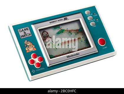 1980s Nintendo 'Game & Watch' Donkey Kong Jr. Gioco elettronico portatile, creato dal designer di gioco Guntei Yokoi e prodotto dal 1980 al 1991. Foto Stock