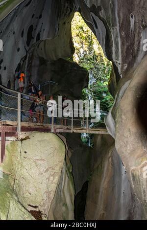 Spettacolare Gorges du Pont-du-Diable , un carsico situato lungo la Dranse de Morzine, Chablais massiccio in alta Savoia, Portes du soleil regione, Francia Foto Stock