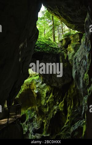 Spettacolare Gorges du Pont-du-Diable , un carsico situato lungo la Dranse de Morzine, Chablais massiccio in alta Savoia, Portes du soleil regione, Francia Foto Stock