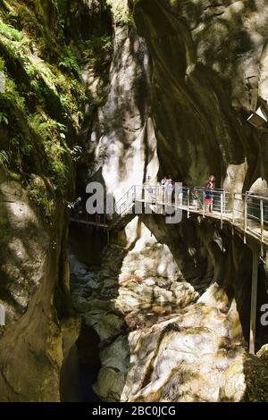 Spettacolare Gorges du Pont-du-Diable , un carsico situato lungo la Dranse de Morzine, Chablais massiccio in alta Savoia, Portes du soleil regione, Francia Foto Stock