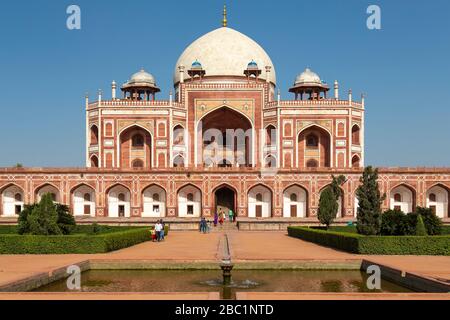 Tomba di Humayun a Nuova Delhi, India Foto Stock