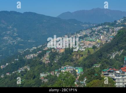 Himalaya vista dal gangtok sikkim nord-est india Foto Stock