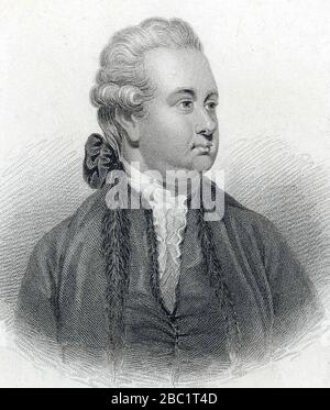 EDWARD GIBBON (1737-1794) storico e politico inglese, autore del declino e della caduta dell'Impero Romano Foto Stock