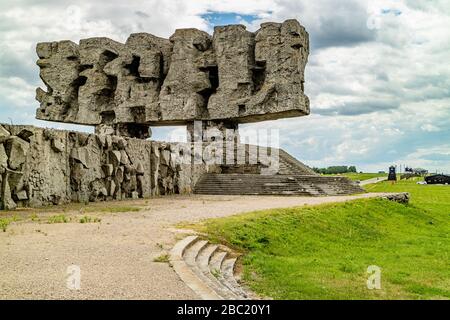 Monumento che rappresenta 6 milioni di ebrei assassinati nella seconda guerra mondiale. Campo di concentramento di Majdanek, Lublino, Polonia. Giugno 2017. Foto Stock