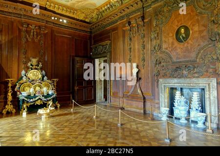 Great Chamber, Chatsworth House - Derbyshire, Inghilterra Foto Stock