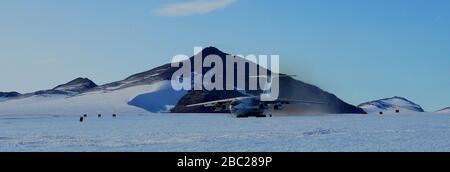 Antartide - ghiacciaio dell'Unione, campo base di Vinson, Polo Sud, aerei Foto Stock