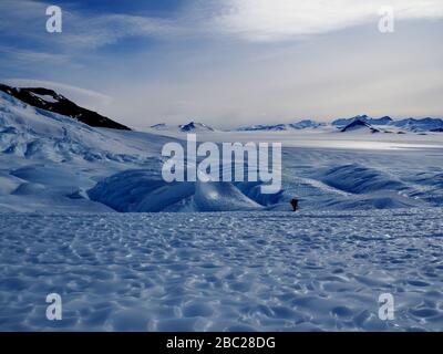 Antartide - ghiacciaio dell'Unione, campo base di Vinson, Polo Sud, aerei Foto Stock