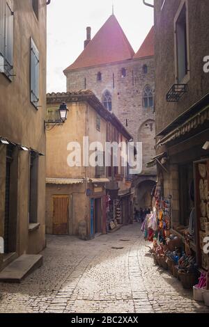 Il centro storico di Carcassonne Aude Francia Foto Stock