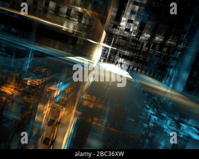 Astratta futuristica strada - immagine 3d generata digitalmente Foto Stock