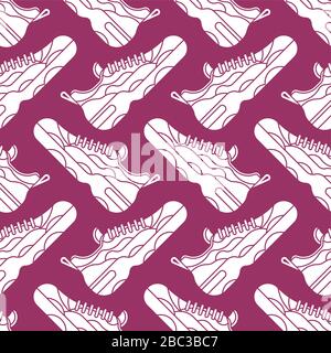 Modello sneaker senza cuciture. Sneakers sfondo. Scarpe sportive texture. Ornamento vettoriale Illustrazione Vettoriale