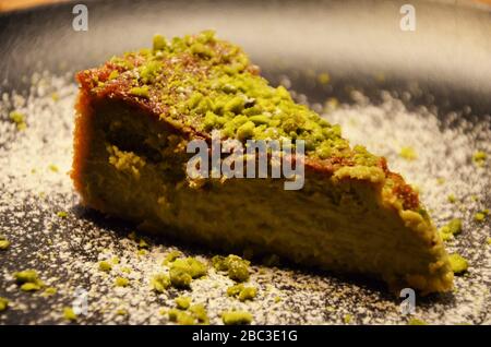 deliziosa torta al pistacchio fatta in casa Foto Stock