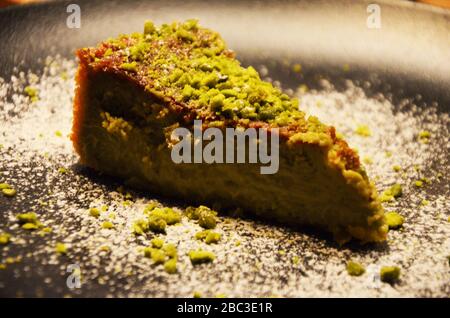 deliziosa torta al pistacchio fatta in casa Foto Stock