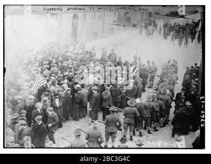 Approccio di guardia ai mulini, Lawrence, messa. Foto Stock