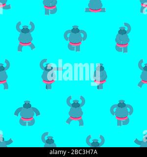 Hippo ballerina pattern Seamless. Ippopotamus Ballet background. Mucca di mare in balletto tutu danza. Tessuto del bambino texture. Ornamento vettoriale Illustrazione Vettoriale